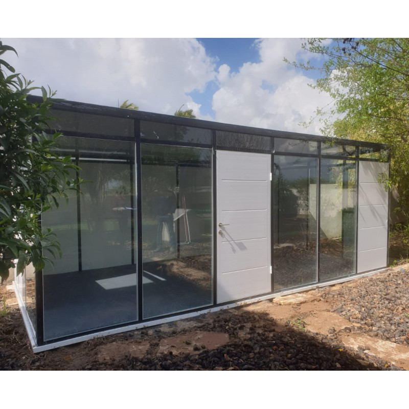 Abri de jardin modulaire isolé 6x3m profils noirs – Image 4