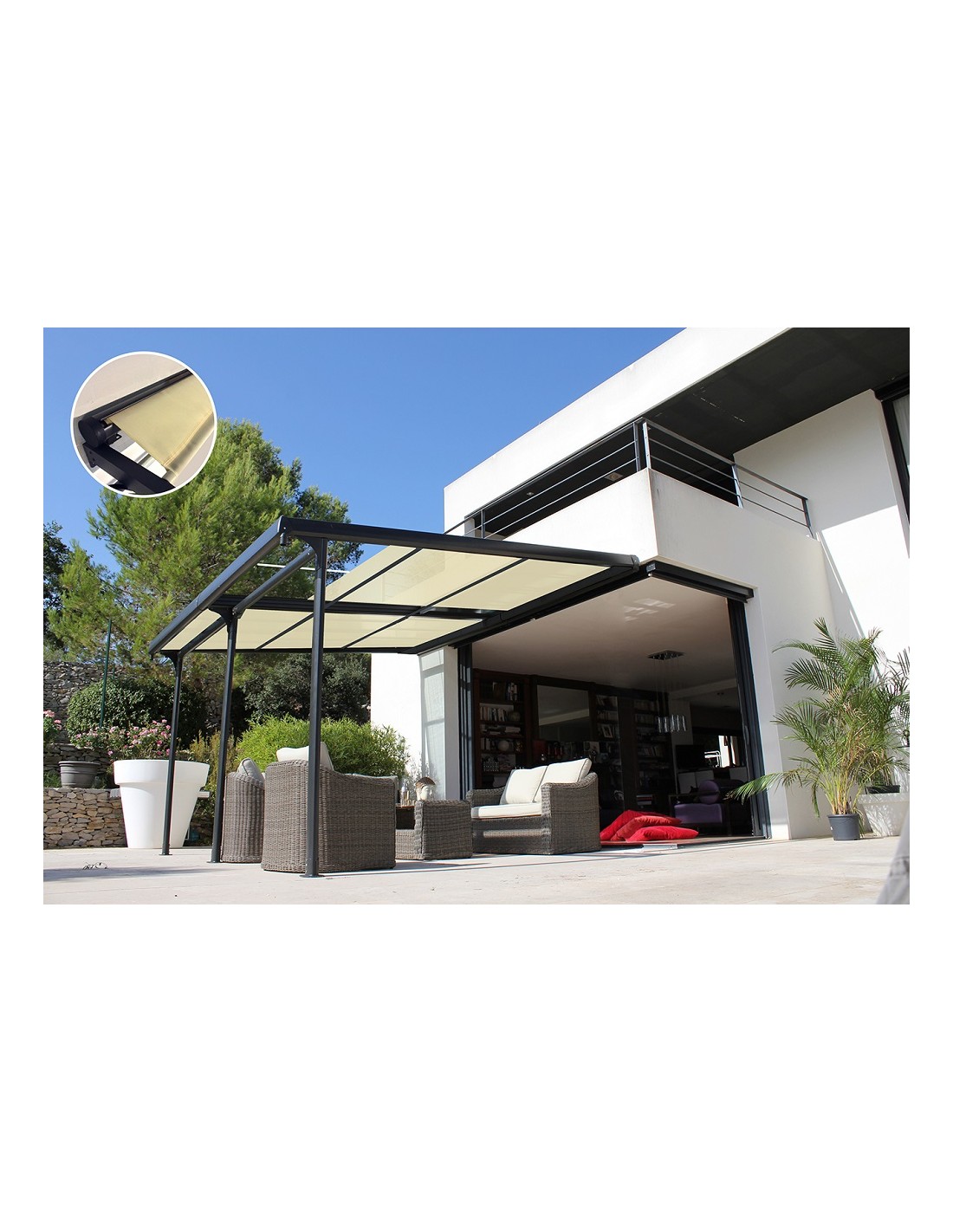 Couverture polycarbonate coulissante pour pergola Azura (sans structure) – Image 4