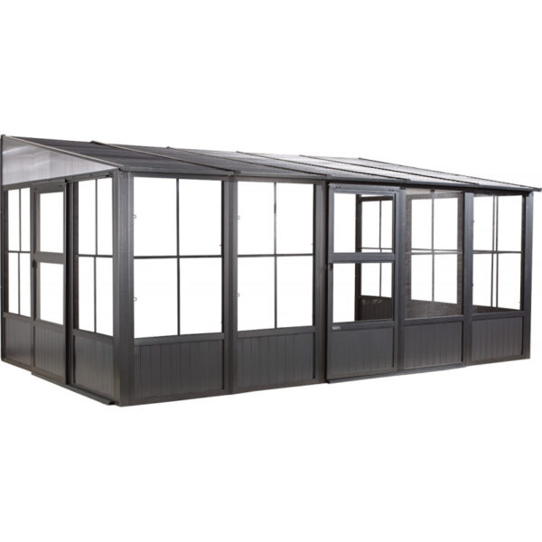 Pavillon adossé Charlestone 309x502cm en aluminium et acier galvanisé – Image 3