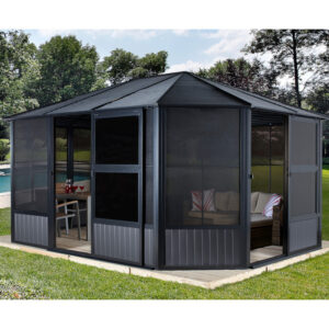 Pavillon Charlestone 384x489cm en aluminium et acier galvanisé – SOJAG