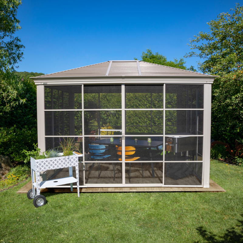 Pavillon Striano 362x298cm en aluminium et acier galvanisé avec moustiquaires – Image 3