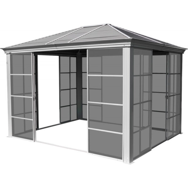 Pavillon Striano 362x298cm en aluminium et acier galvanisé avec moustiquaires – Image 8