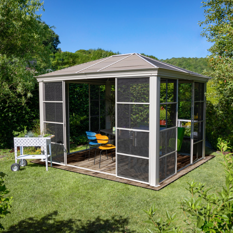 Pavillon Striano 362x427cm en aluminium et acier galvanisé avec moustiquaires – SOJAG – Image 6