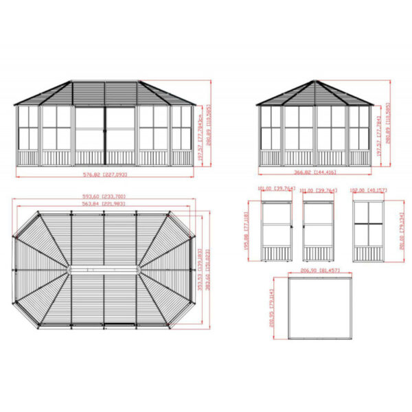 pavillon-charlestone-384x482cm-en-aluminium-et-acier-galvanise-sojag 222 – Image 7