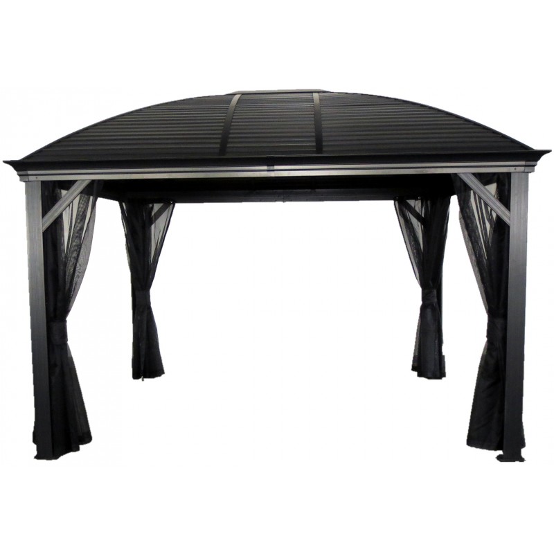 Pergola 3x4m Moreno alu anthracite et toit en acier galvanisé – SOJAG – Image 4
