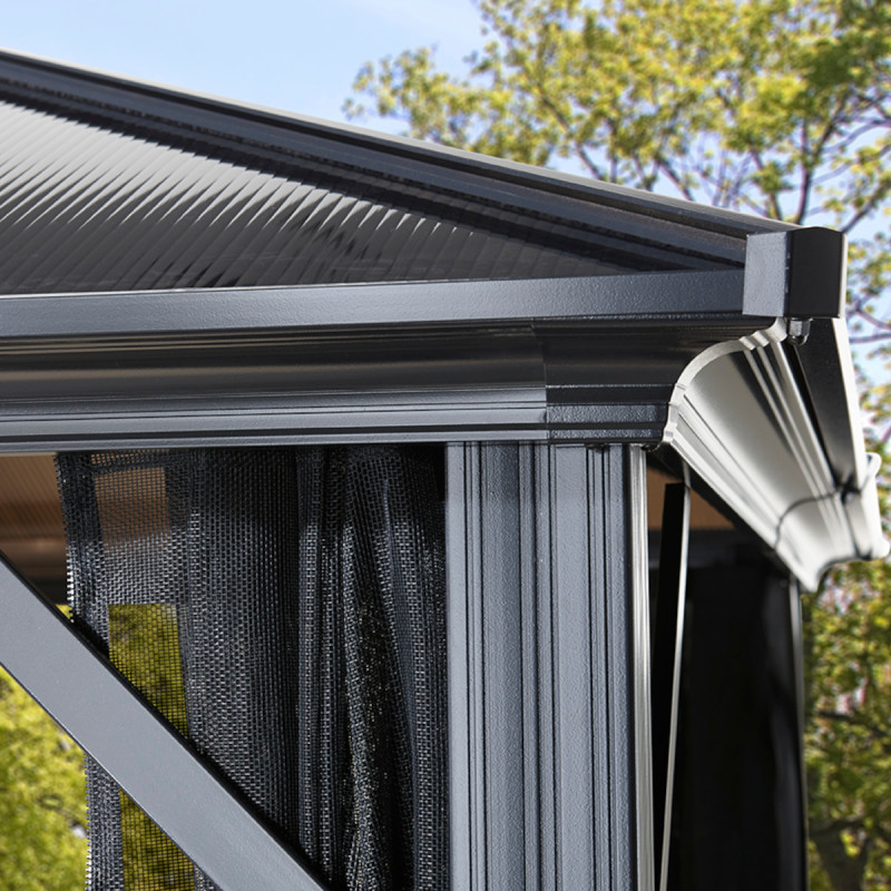 Pergola de jardin Meridien 365x485cm en aluminium anthracite et polycarbonate 8mm – SOJAG – Image 5