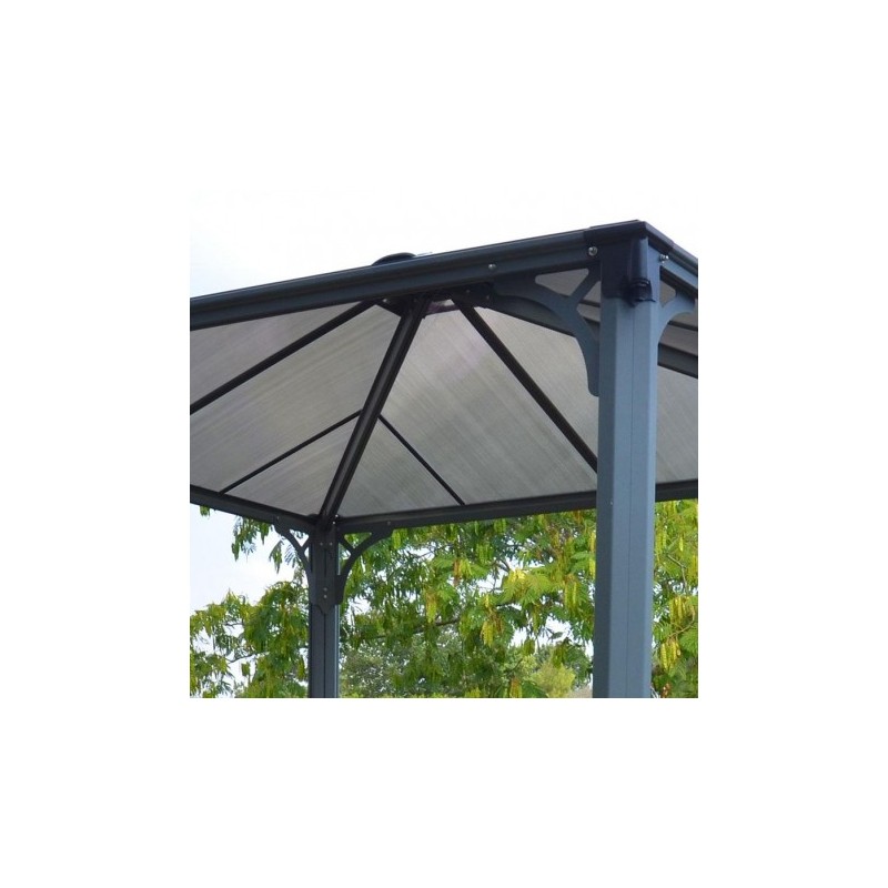 Tonnelle de jardin 3,6×3,6m en alu gris anthracite et polycarbonate – Image 5