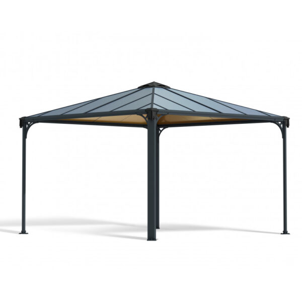 Tonnelle de jardin 3,6×3,6m en alu gris anthracite et polycarbonate – Image 9
