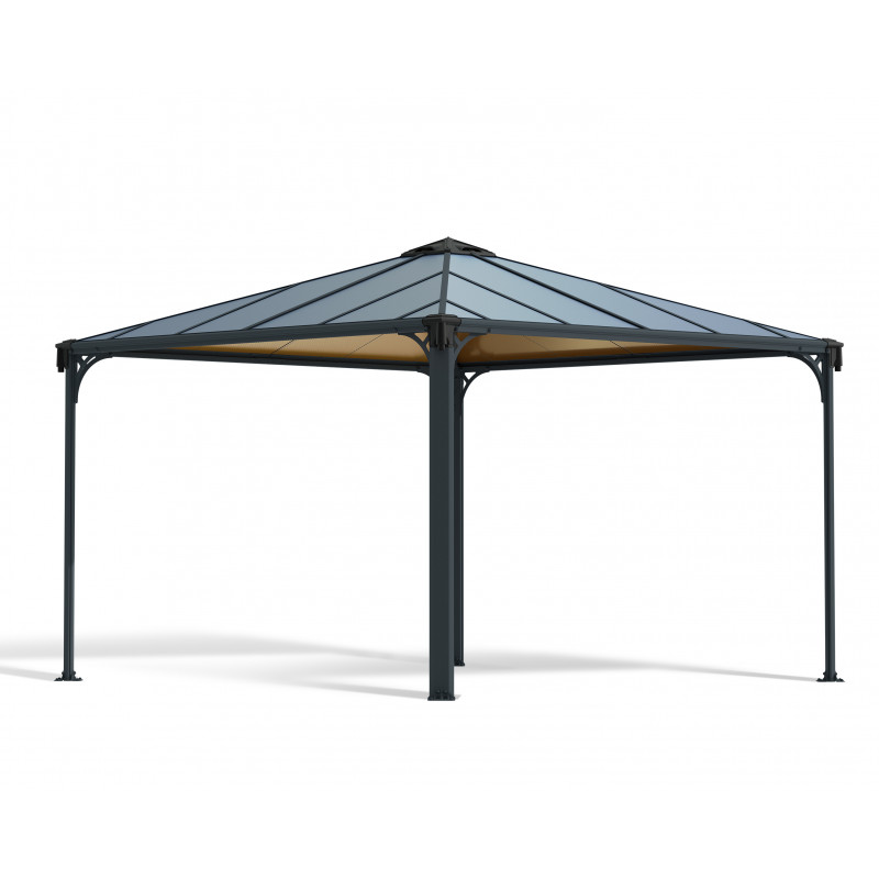 Tonnelle de jardin 3,6×3,6m en alu gris anthracite et polycarbonate – Image 9