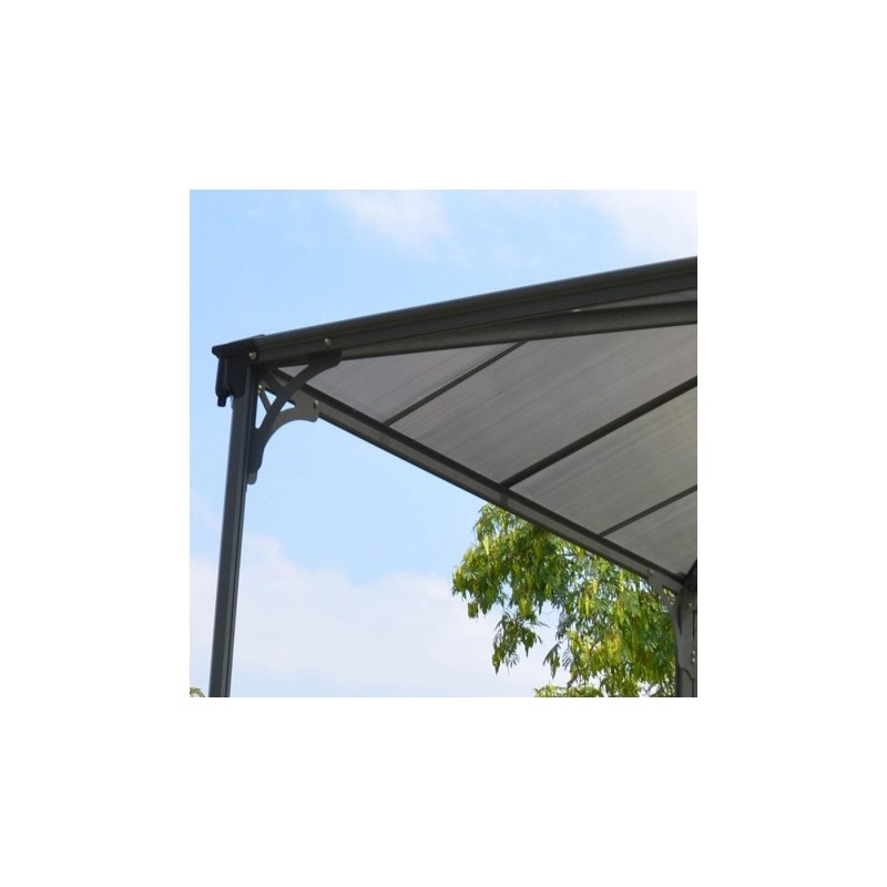 Tonnelle de jardin 3x3m en alu gris anthracite et polycarbonate – Image 4