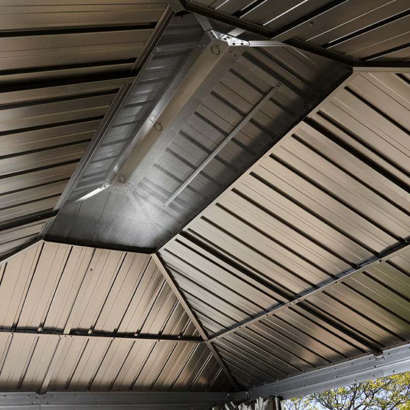 Tonnelle de jardin Messina 298x363cm en aluminium thermolaqué anthracite – SOJAG – Image 3