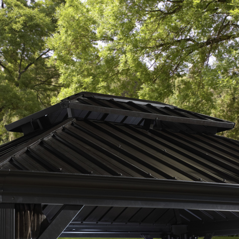 Tonnelle de jardin Messina 298x363cm en aluminium thermolaqué anthracite – SOJAG – Image 7