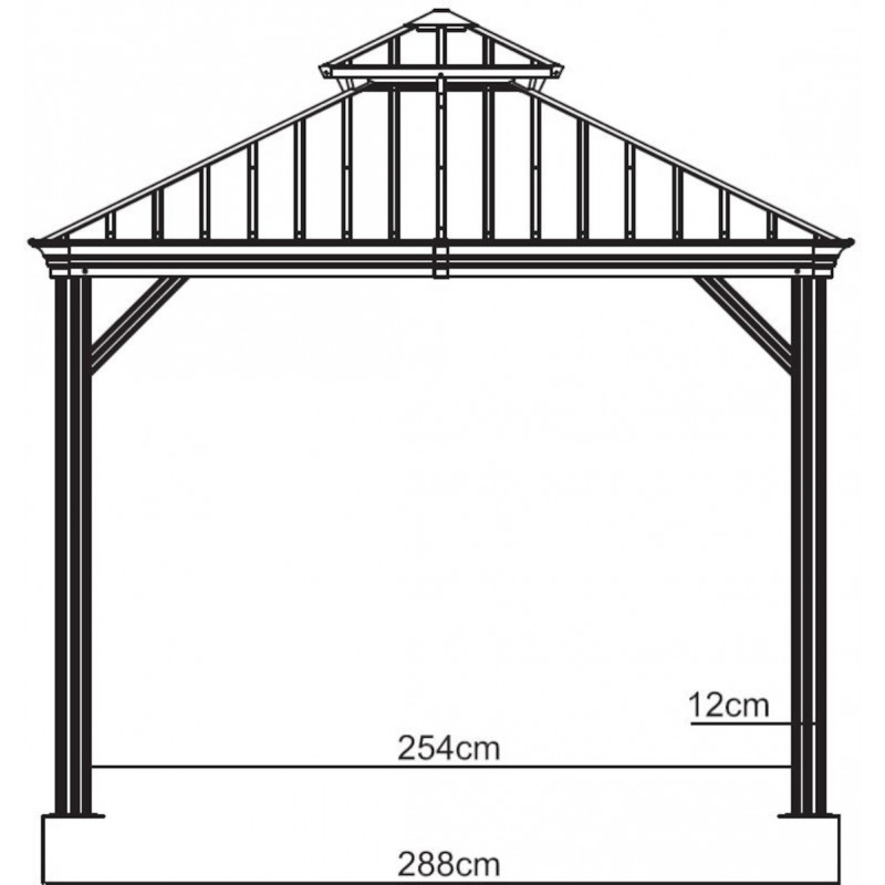 Tonnelle de jardin Messina 298x363cm en aluminium thermolaqué anthracite – SOJAG – Image 8